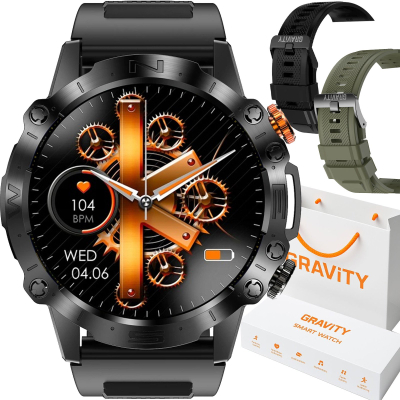 Ora inteligjente Gravity GT20-7, ekran me ngjyra, monitorim rrahjeve të zemrës, e zezë