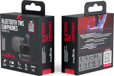 Kufje wireless Maxlife MXBE-01 TWS, Bluetooth 5.1, me kuti karikimi, të zeza