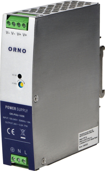 Furnizim energjie industrial Orno OR-PSU-1656, 24VDC 3.2A, 77W, gri