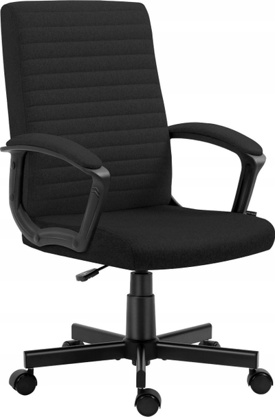 Karrige zyre Mark Adler Boss 2.5, tekstil, me rrota, e zezë