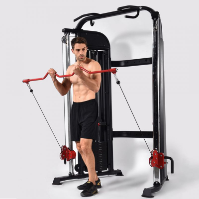 Stacion kabllosh për palestër HMS ARES 1, dy kulete 90kg, skelet çeliku, i zi