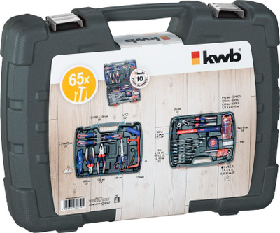 Set veglash KWB 370730, 65 copë, kuti me vete, gri