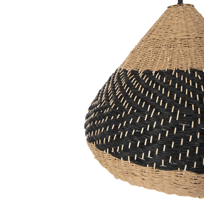 Llambë e varur tavani tavan prej ratan Φ54x42-145Hcm (HM4354), zezë