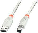 Kabllo USB Lindy USB-A - USB-B, 3 metra, gri