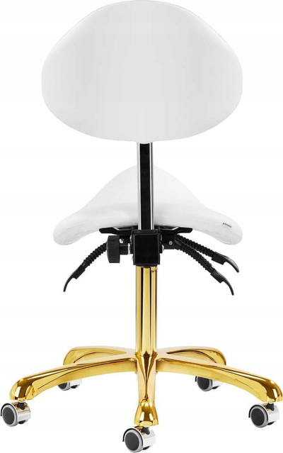 Karrige kozmetike Giovanni Stool 1004, rrotulluese, e bardhë gold
