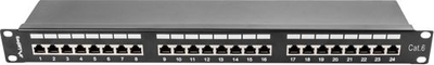 Panel patch Lanberg PPS6-1024-B, 24x RJ-45 Cat.6, 1U 19", i zi