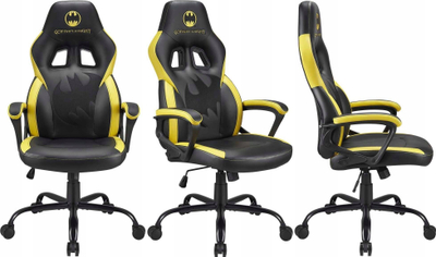 Karrige gaming Batman Gotham Knight, ergonomike, me rrota, e zezë e verdhë