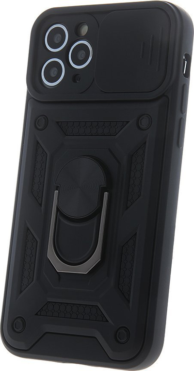 Maskë Defender Slide për Motorola Moto G22 E32 E32s, mbrojtëse e fortë me këmbë mbajtëse, ngjyrë e zezë