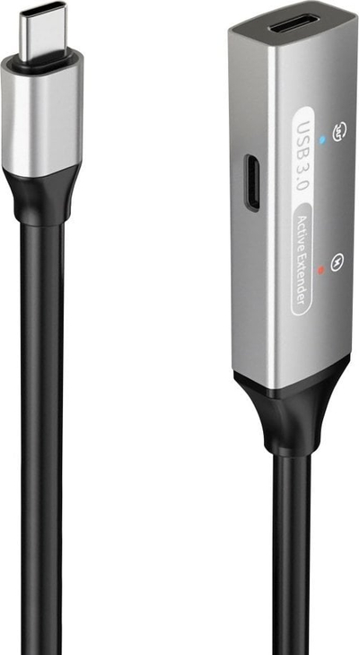 Kabllo zgjatëse USB-C PremiumCord Active, 10m, USB 3.2 Gen 1 5 Gbit/s, alumini