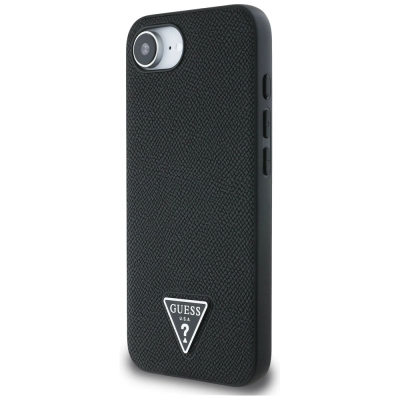 Këllëf telefoni Guess MagSafe për iPhone 16e, eco leather, me magnet, i zi