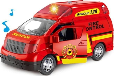 Makina lodër zjarrfikëse Artyk City, pull back, me drita edhe zë, e kuqe