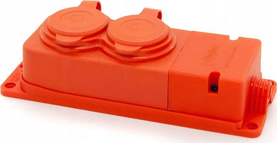 Prizë dyshe gome Rubber, IP44, montim në kabllo, portokalli
