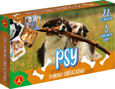 Домино игра со слики Alexander Picture Dominoes Dogs, за деца, во повеќе бои