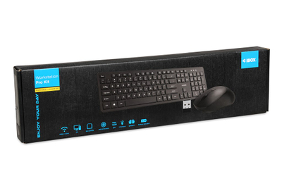 Set tastierë dhe mi Wireless iBOX IKM5010W, 2.4GHz, 1600 dpi, i zi