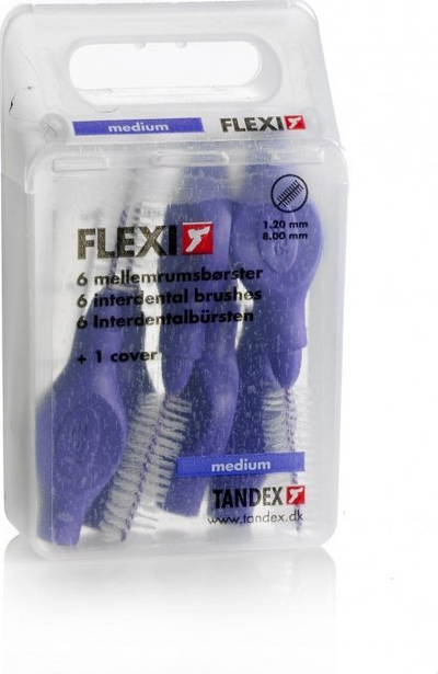 Furça ndërdentare Tandex Flexi Medium Violet, 1.2 mm, set me 6 copë