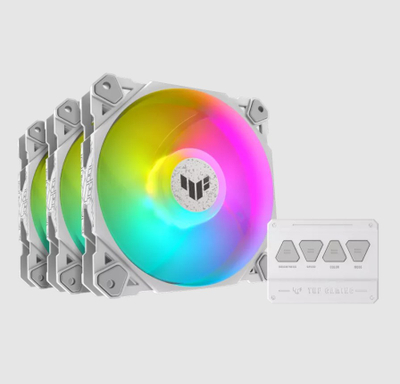 Set ventilatorësh ASUS TUF Gaming TF120 ARGB, 12 cm, 3 copë, i bardhë