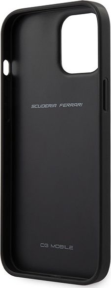 Mbrojtëse telefoni Ferrari On Track për iPhone 12 Pro Max, lëkurë e shpuar, e kuqe