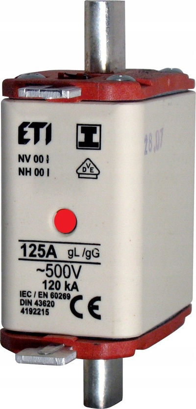Siguresë ETI Polam NH00 004182212, gG 63A, 500V, me vonesë kohe