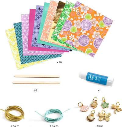 Set për me bo vetë byzylykë Djeco Do It Yourself, rruaza letre, 35 byzylykë, shumëngjyrësh