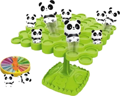 Loja e shkathtësisë Lean Toys Balancing Pandas Tree, 50 pjesë, familjare, shumëngjyrëshe