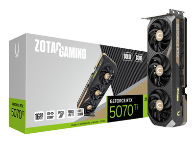 Kartë grafike Zotac GeForce RTX 5070 Ti Solid Core, 16GB GDDR7, PCIe 5.0, e zezë