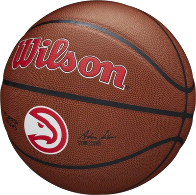 Top basketbolli Wilson Team Alliance Atlanta Hawks WTB3100XBATL, lëkurë kompozite, kafe