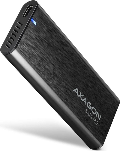 Kuti e jashtme për SSD M.2 SATA Axagon EEM2-SBC, USB-C 3.2 Gen 2, alumin, e zezë