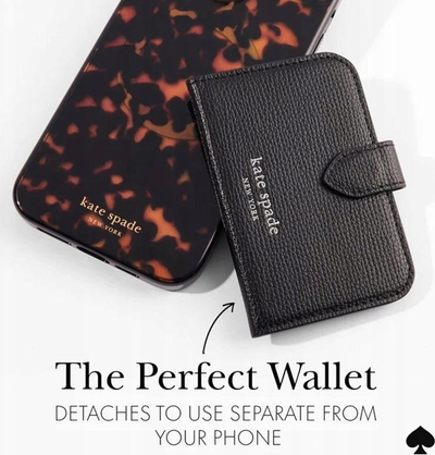 Portofol MagSafe Kate Spade New York Morgan, për karta, me kapëse magnetike, i zi