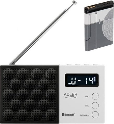 Radio digjitale Adler AD 1908, PLL AM/FM, me alarm, bardh e zi