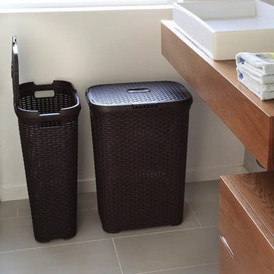 Shportë rrobash Curver Natural Style, 40L, plastike ratan, ngjyrë krem