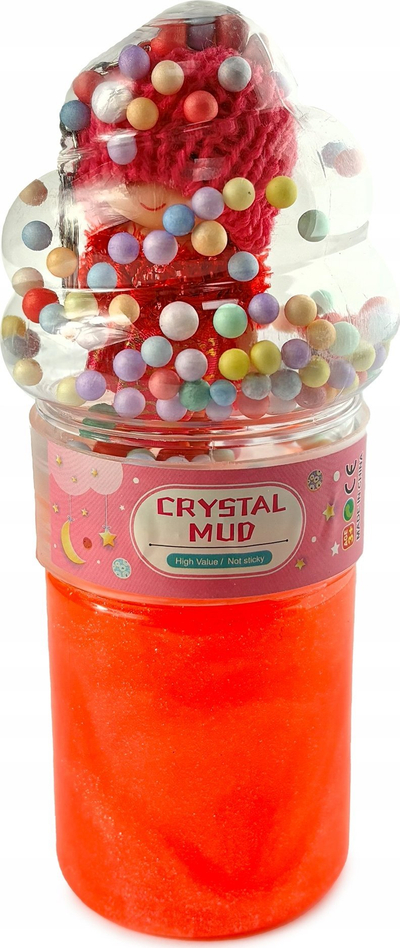 Lojë xhel Crystal Mud me kukull, set 6 copë, portokalli