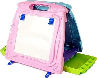 Tabla vizatimi LeanToys Double Sided Drawing Board, dyanshme, me markera dhe magnetë, shumëngjyrëshe