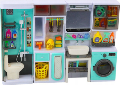 Сет играчка бања 4 во 1 Bathroom Play Set, со аксесоари, 35x26x8cm, шарен