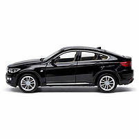 Makina lodër Autoprom BMW X6 1:32, metal, drita dhe zë, e zezë
