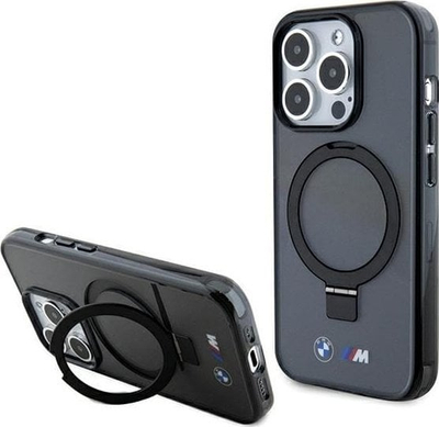 Kалено куќиште BMW M Series со прстен MagSafe за iPhone 15 Pro, црно