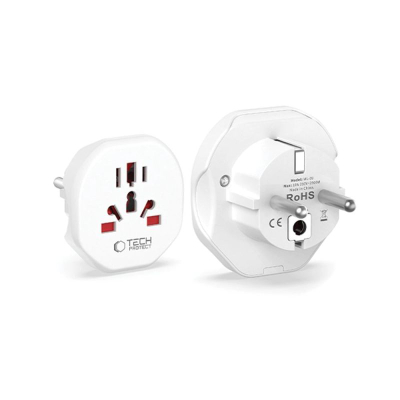 Përshtatës udhëtimi universal Tech-Protect WL-20, 2500W, 250V, i bardhë
