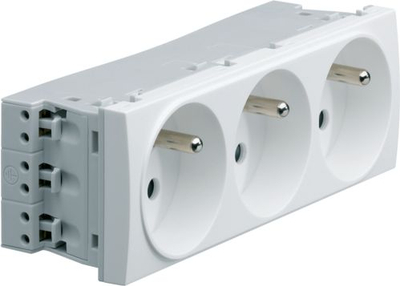 Prizë trefishe Hager Systo WS123, 16A, 6 module, e bardhë
