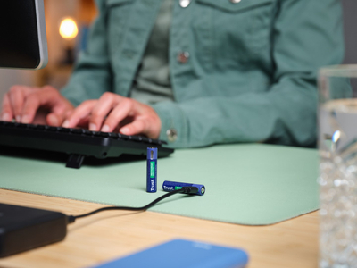 Bateri rikarikueshme Trust 25585 AAA, 500mAh, USB-C, blu