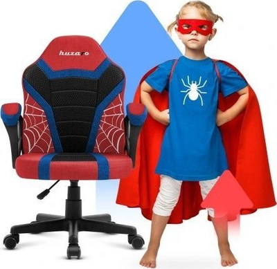 Karrige gaming për kalamajt Huzaro Ranger 1.0 Spider, deri 130 kg, me merimangë, e zezë me të kuqe dhe blu
