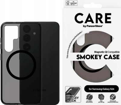 Këllëf PanzerGlass CARE MagSafe për Samsung S24, smokey, i zi