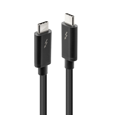 Kabllo Lindy Thunderbolt 3, 2m, pasiv, e zezë