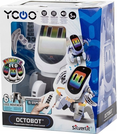 Lodër robotike Octobot Robot, programueshme 15 hapa, me telekomandë, shumëngjyrëshe