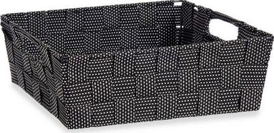 Shportë tekstili Basket Woven, 23 x 8 x 27 cm, rreth 3L, e zezë
