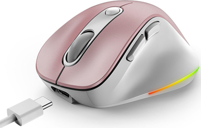 Maus pa tela Genius Ergo 9000S Pro, ergonomik, 2400 DPI, rozë