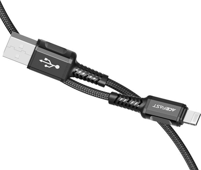 Kabllo Acefast USB A në Lightning, 1.2m, 2.4A, e zezë