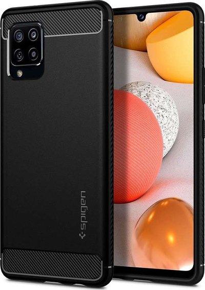 Mbështjellëse Spigen Rugged Armor për Samsung Galaxy A42 5G, e zezë
