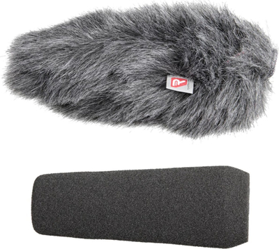 Aksesor për mikrofon Rycote 12cm SGM shkumë me windjammer 24/25, për mikrofon shotgun, i zi