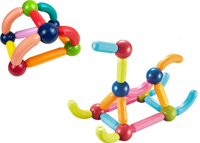Lodër me blloqe magnetike LEAN Toys Magnet Stick, 36 copë, me shumë ngjyra