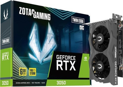Kartë grafike Zotac GeForce RTX 3050 ZT-A30510H-10L, 6GB GDDR6, PCIe, e zezë