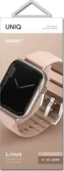 Rrip silikoni UNIQ Linus Airsoft për Apple Watch, 38 mm 40 mm 41 mm, rozë